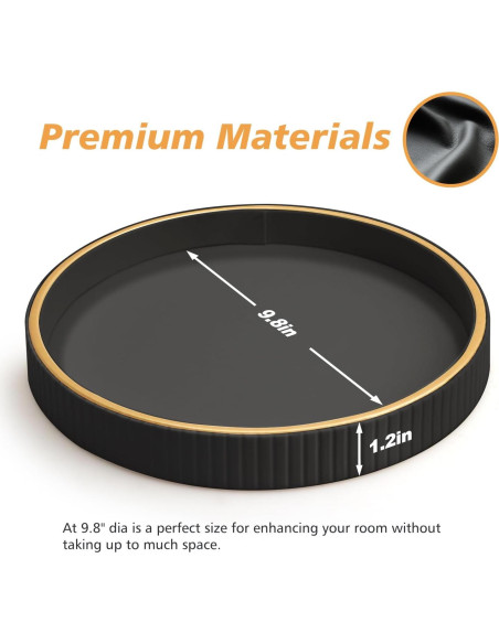 Organizador de Escritorio de Cuero SANZIE Redondo Negro 25.4 cm