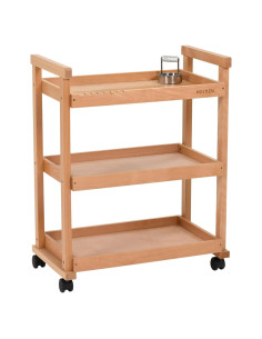 Carro de Almacenamiento de Arte MEEDEN 3 Niveles Madera Haya
