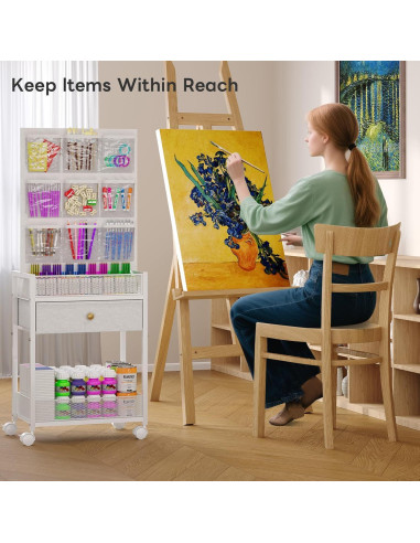 Carro Rodante de Manualidades Hencawima 5 Niveles Blanco