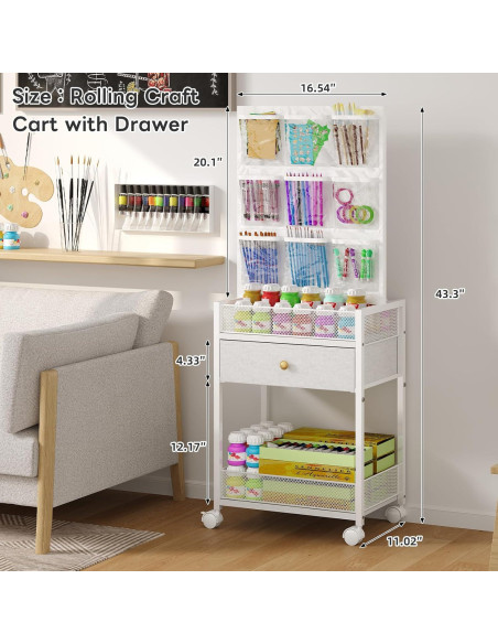 Carro Rodante de Manualidades Hencawima 5 Niveles Blanco