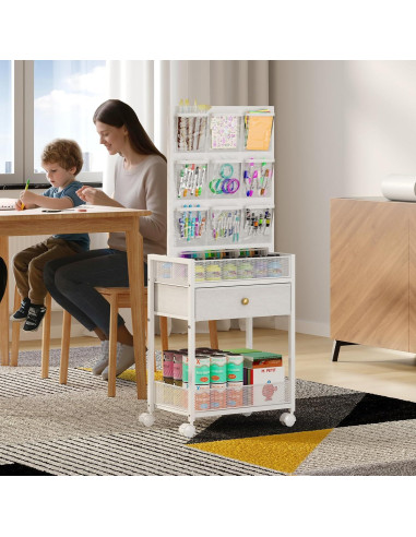 Carro Rodante de Manualidades Hencawima 5 Niveles Blanco