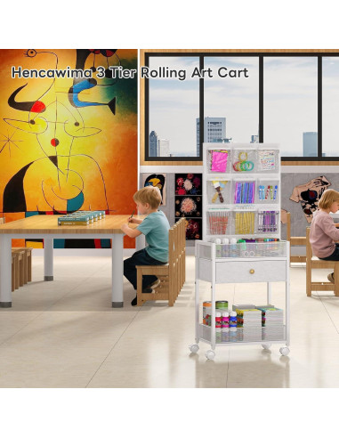 Carro Rodante de Manualidades Hencawima 5 Niveles Blanco