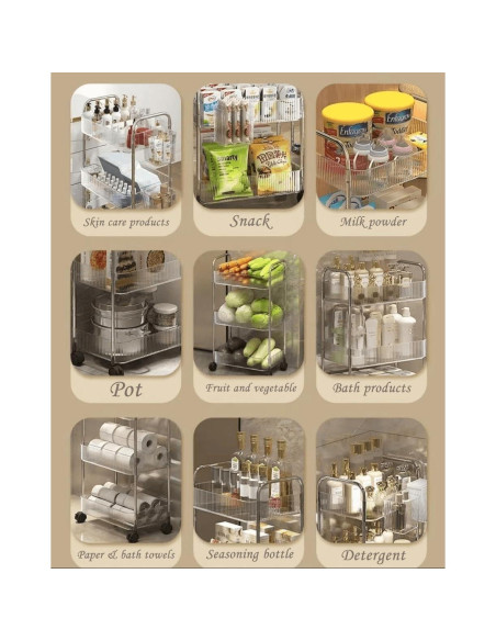 Carro Organizador de Almacenamiento Dalekana 4 Niveles 91 cm