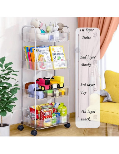 Carro Organizador de Almacenamiento Dalekana 4 Niveles 91 cm
