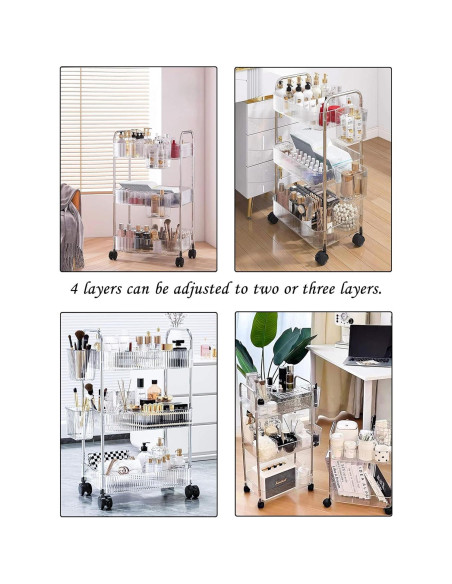 Carro Organizador de Almacenamiento Dalekana 4 Niveles 91 cm