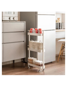 Carro de Almacenamiento Rodante Wayshome 3 Niveles Blanco