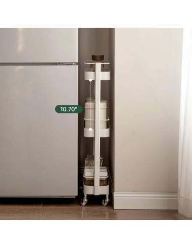 Carro de Almacenamiento Rodante Wayshome 3 Niveles Blanco