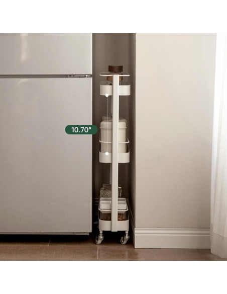 Carro de Almacenamiento Rodante Wayshome 3 Niveles Blanco