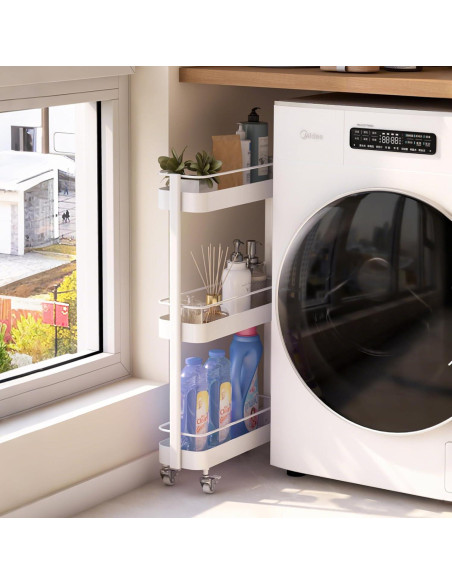 Carro de Almacenamiento Rodante Wayshome 3 Niveles Blanco