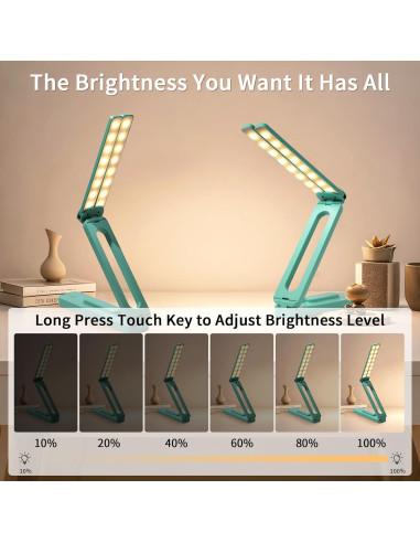 Lámpara de Escritorio LED Plegable Bsdgeclogy Azul 3 Modos