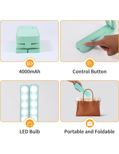 Lámpara de Escritorio LED Plegable Bsdgeclogy Azul 3 Modos