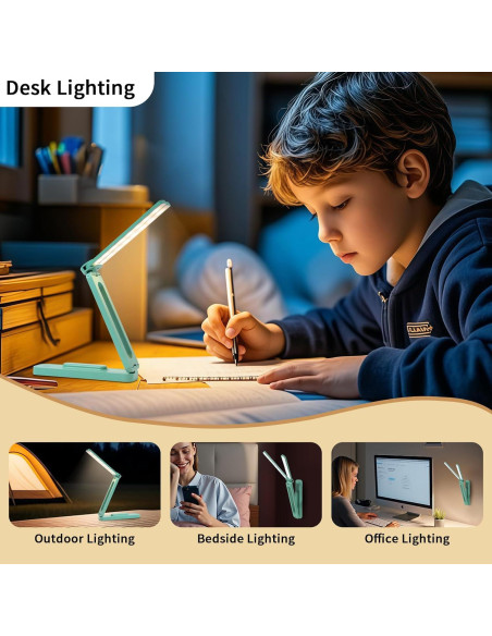 Lámpara de Escritorio LED Plegable Bsdgeclogy Azul 3 Modos