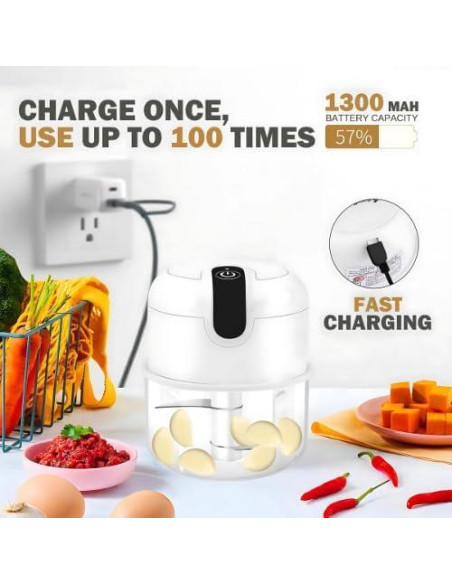 Picador de Ajo Eléctrico Genérico Pro Grind Rosa Recargable USB