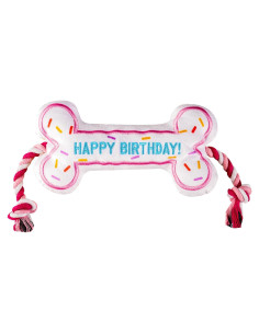 Hueso de Cumpleaños para Perros Pawty - Juguete Interactivo Rosa