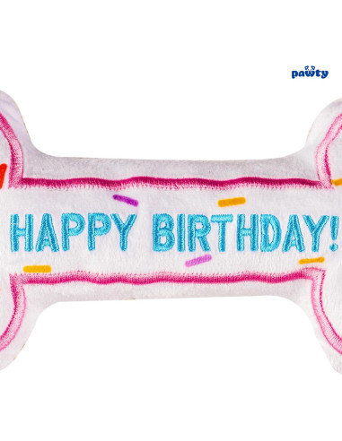 Hueso de Cumpleaños para Perros Pawty - Juguete Interactivo Rosa