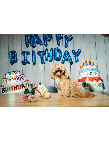 Hueso de Cumpleaños para Perros Pawty - Juguete Interactivo Rosa