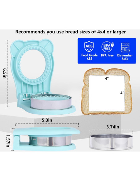 Cortador y Sellador de Sándwiches Kunovo 2 Piezas Acero Inoxidable