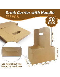 Transportador de Bebidas con Asa UrbanRoots - 50 Pcs, 2 o 4 Tazas 2