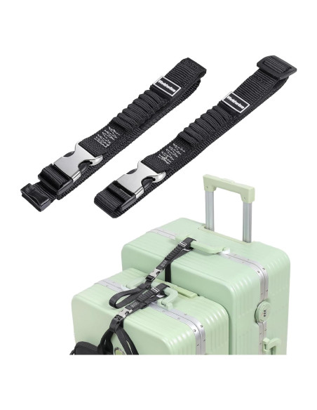 Correas de Equipaje Estirables Vividwise 53.3-93.9 cm Negro