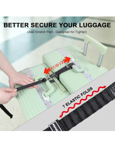 Correas de Equipaje Estirables Vividwise 53.3-93.9 cm Negro 2