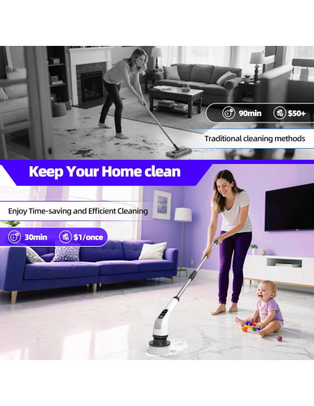 Limpiador Eléctrico Giratorio Yesayce A11 IPX7 con 7 Cabezas