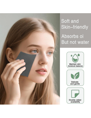 Hojas Absorbentes de Aceite Facial de Carbón de Bambú 600 Unidades