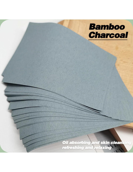 Hojas Absorbentes de Aceite Facial de Carbón de Bambú 600 Unidades