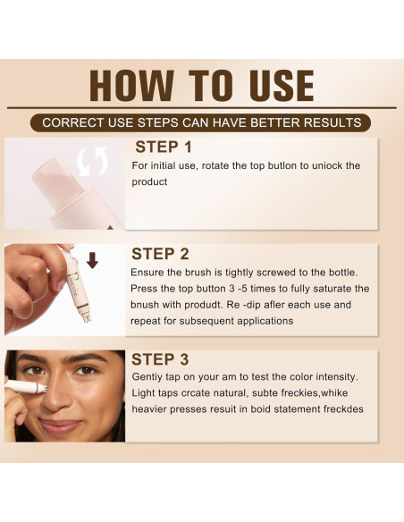 Bolígrafo Sello de Pecas FUERHPSH Impermeable Color Oscuro