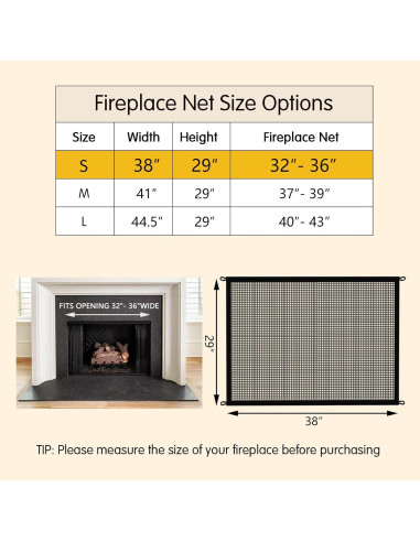 Malla de Chimenea Segura Cupount 73.66cm x 96.52cm para Niños y Mascotas