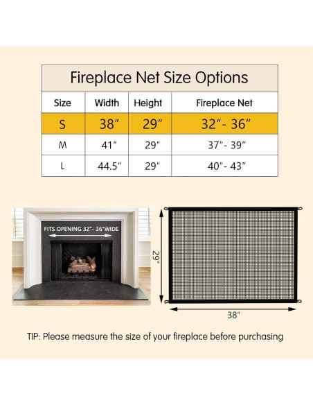 Malla de Chimenea Segura Cupount 73.66cm x 96.52cm para Niños y Mascotas