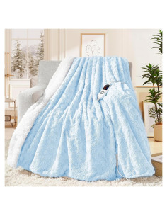 Manta Calentada Eléctrica MAXEVE 127x152cm Piel de Conejo Falsa
