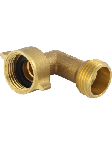 Codo de manguera de jardín HQMPC 90 grados latón 3/4" (2 piezas)