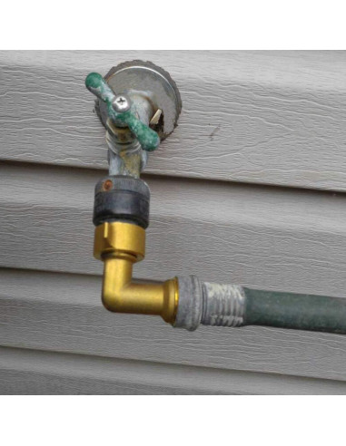 Codo de manguera de jardín HQMPC 90 grados latón 3/4" (2 piezas)