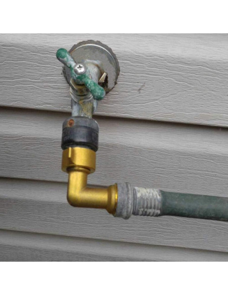 Codo de manguera de jardín HQMPC 90 grados latón 3/4" (2 piezas)