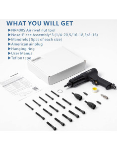 Pistola Neumática de Tuercas Remachadas UPWOOD UW-NR400S 2
