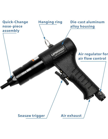 Pistola Neumática de Tuercas Remachadas UPWOOD UW-NR400S