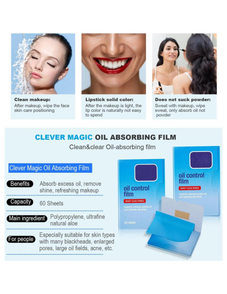 Papeles Absorbentes de Aceite COMFYTOUCH - 180 Hojas para Piel Grasa