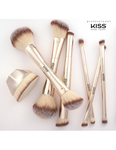 Brocha Profesional Doble Punta KISS NEW YORK para Maquillaje