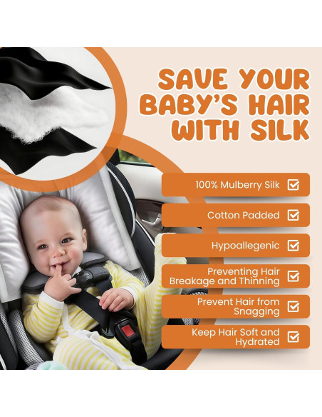 Funda de Asiento de Coche PROMEED 100% Seda de Morera Negra