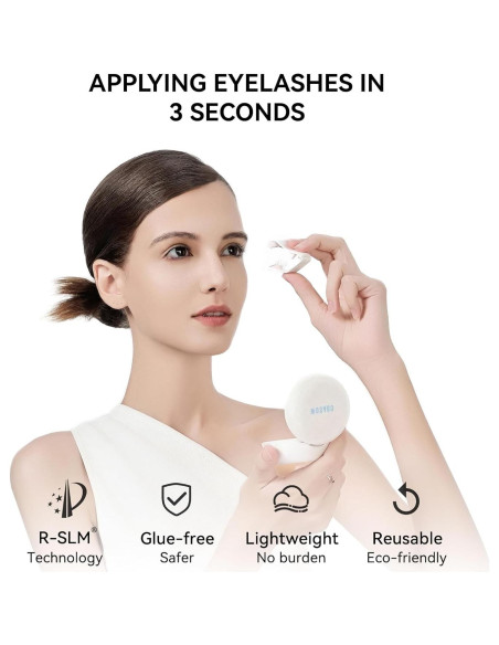 Pestañas Magnéticas WOSADO No.14 Negro Escarchado Reutilizables