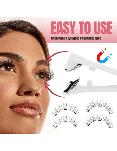 Pestañas Magnéticas FADVAN 2 Pares Reutilizables Naturales