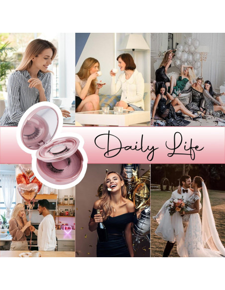 Pestañas Magnéticas FADVAN 2 Pares Reutilizables Naturales