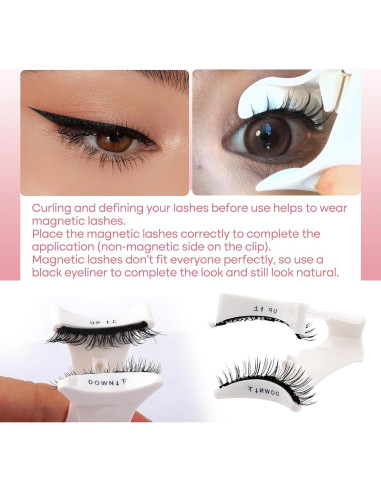 Pestañas Magnéticas FADVAN 2 Pares Reutilizables Naturales