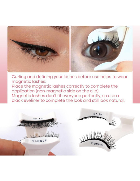 Pestañas Magnéticas FADVAN 2 Pares Reutilizables Naturales