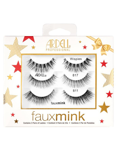 Conjunto de Pestañas Postizas Ardell Faux Mink - 3 Pares