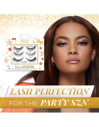 Conjunto de Pestañas Postizas Ardell Faux Mink - 3 Pares