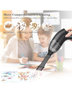 Mini Aspiradora Inalámbrica EASYOB 65W con Luz LED 20min 2