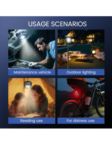 Luz de Trabajo Recargable Gabujau LED 500 Lúmenes Magnética