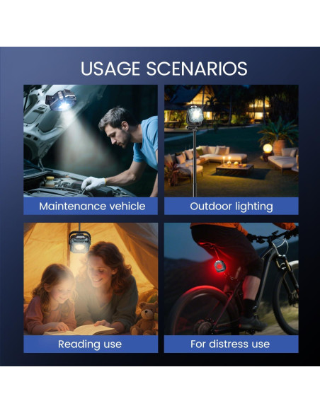 Luz de Trabajo Recargable Gabujau LED 500 Lúmenes Magnética