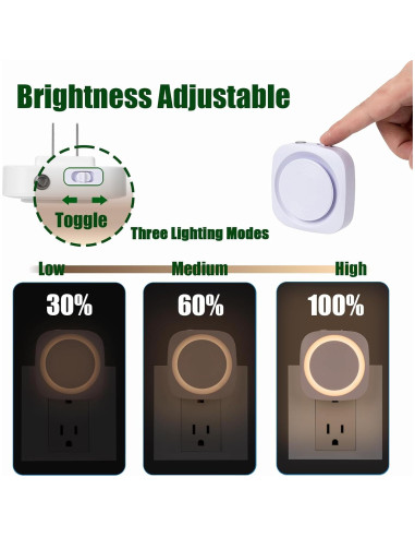 Luz Nocturna Regulable Fusunloh Blanca Cálida 4 Pzs LED